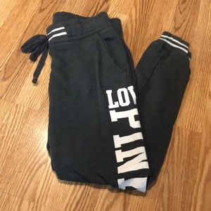 PINK dark grey joggers